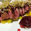 Duck Magret with Pomegranate and Leek Canapé