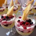 Cream Dessert with Fruits and Sour Cream