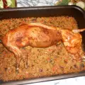 Stuffed Holiday Rabbit in the Oven