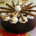 Cake with Chocolate Mousse and Wafer Rolls