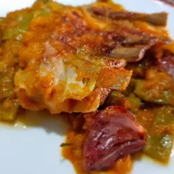 Green Beans and Meat with Peppers