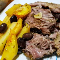 Roasted Lamb with olives