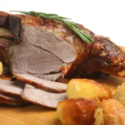 Roasted Lamb with olives