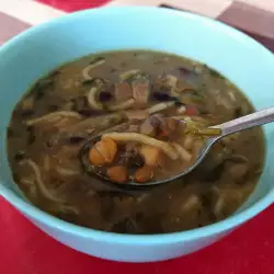 Vegetable Soup with spring onions