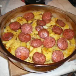 Roasted Potatoes with sausages