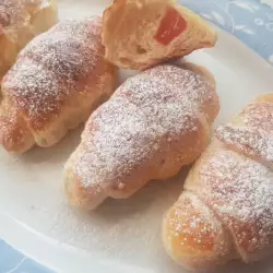 Turkish Delight Filled Mini Croissants with Milk