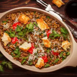 Oven-Baked Lentils with Garlic