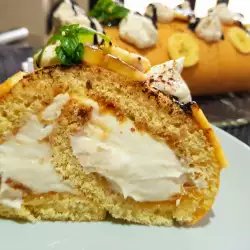 Banana Roll with Cottage Cheese and Cream