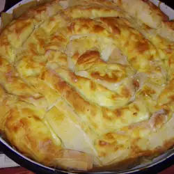 Filo Spiral Pie with flour
