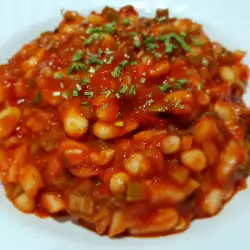 Bean Salad with Tomato Chutney and Pickles