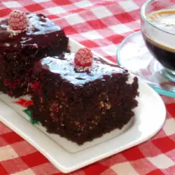 Brownies with Coconut and Raspberries, without Eggs and Milk