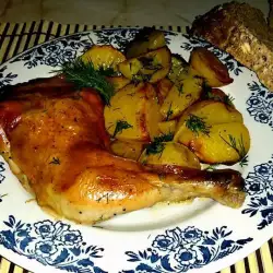 Baked Chicken Legs with Garlic Potatoes