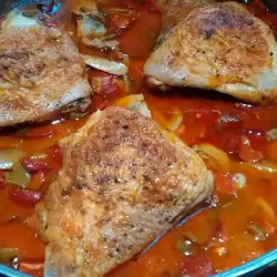 Oven-Baked Drumsticks with Peppers