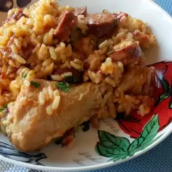 Chicken Drumsticks with Chorizo and Rice