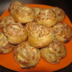 Puff Pastry Rolls with feta cheese