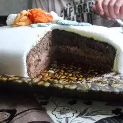 Gelatin Chocolate Cake with Milk