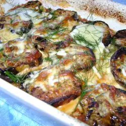 Garlic Eggplants with Processed Cheese and Cheese