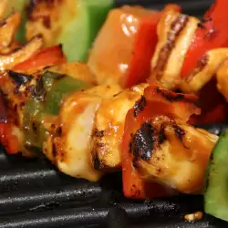 Skewers with chicken breasts