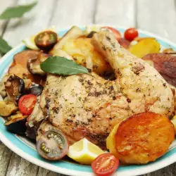 Chicken Legs with Potatoes and Mushrooms