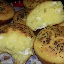 Corn Muffins with Sparkling Water and Feta