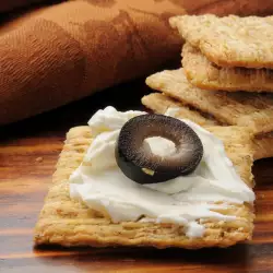 Crackers with olives