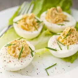 Stuffed Eggs with onions