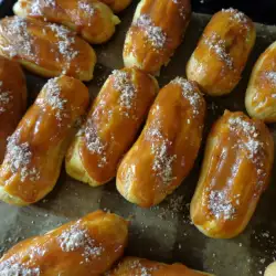 French Eclairs with Powdered Sugar