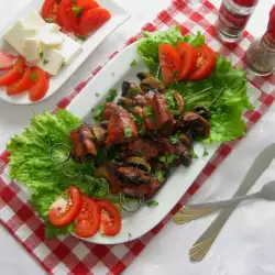 Skewers with bacon