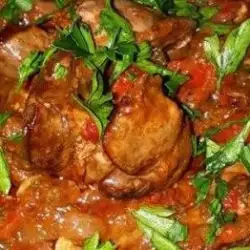 Chicken Livers and Onions with Chicken Hearts