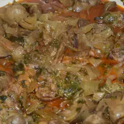 Chicken Livers with Onions, Olives and Dried Fruit