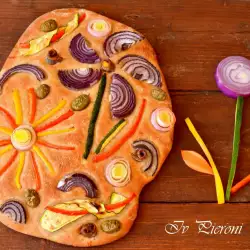 Wheat and Rye Focaccia with Vegetables