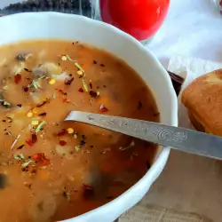 Mushroom Soup with onions