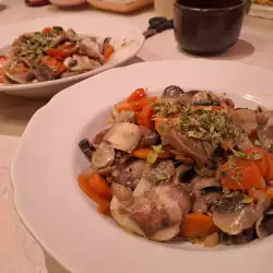 Steamed Mushrooms with Carrots