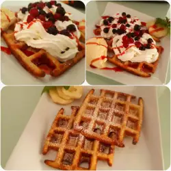 Waffles with eggs
