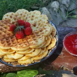 Waffles with Strawberry Jam