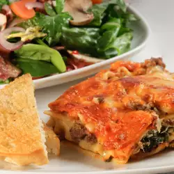 Lasagna with basil