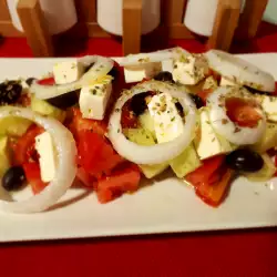 Greek Salad with Feta Cheese and Olives
