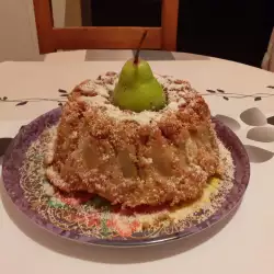 Caramel Walnut Pie with Apples and Pears
