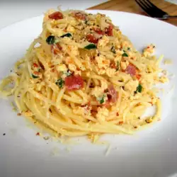 Spaghetti Carbonara with Peppers