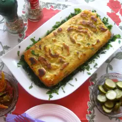 Potato Cake with Minced Meat and Red Peppers