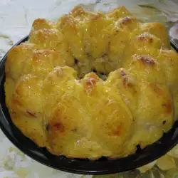 Potato Cake with Sausage and Yellow Cheese