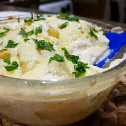 Recipes in a Glass Dish with Cream
