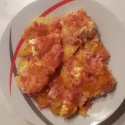 Baked Potatoes with Processed Cheese and Ham