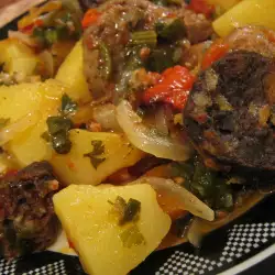 Potatoes with Meat and Tomatoes