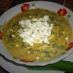 Porridge with Spinach, Feta Cheese and Eggs