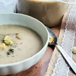 Oyster Mushroom Cream Soup with Garlic