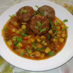 Meatballs with Tomato Sauce and Corn