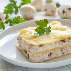 Lasagna with olive oil