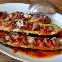 Zucchini Boats with Sausage and Mozzarella