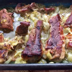 Oven-Baked Pork Belly with Onions